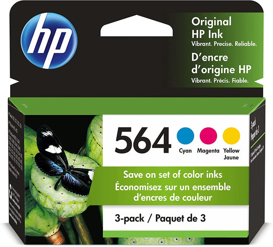 564 Cyan, Magenta, Yellow Ink for HP (3-Pack) 