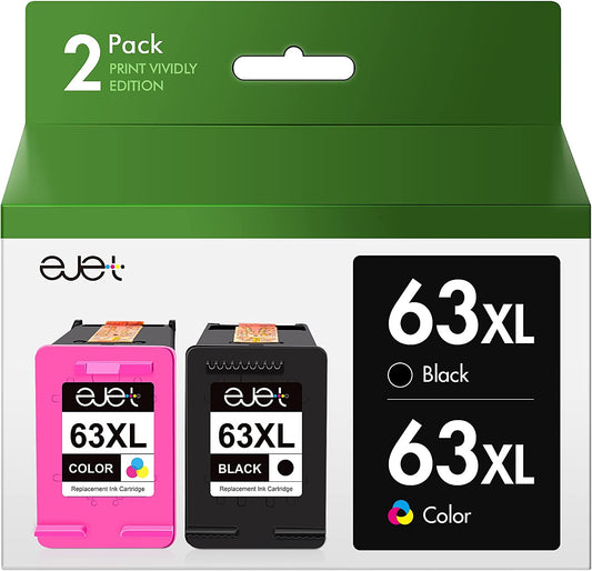 63XL Remanufactured Ink Cartridge for HP (1 Black, 1 Color)