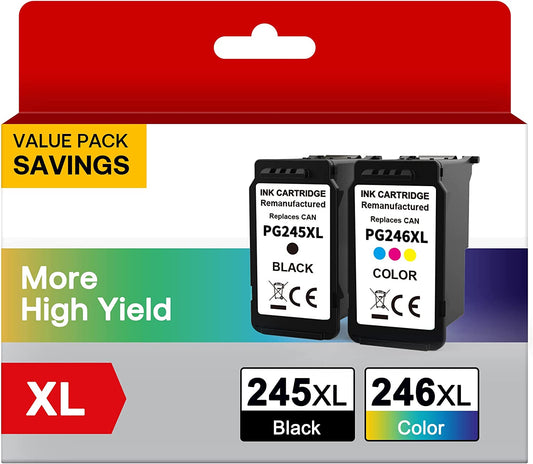 245XL 246XL Ink Cartridge Combo Pack Remanufactured for Canon