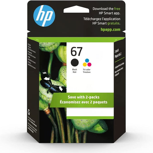 67 Black/Tri-Color Ink Cartridges for HP (2 Count - Pack of 1)