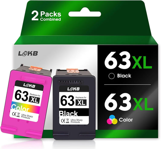 63XL Ink Cartridge Combo Pack for HP (Black, Tri-Color)