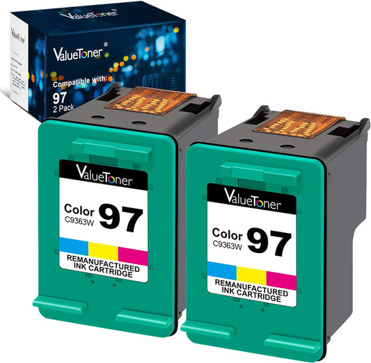 97 Remanufactured Ink for HP (2 Tri-Color) 2 Pack