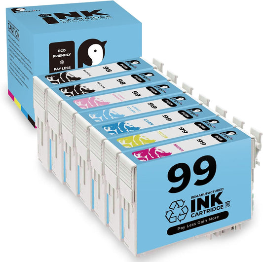 99 & 98 Remanufactured Ink Cartridge for Epson 7 Pack (2 Black 1 Cyan 1 Magenta 1 Yellow 1 Light Cyan 1 Light Magenta)