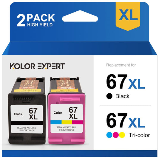67XL Ink Cartridges for HP (Black, Tri-Color)