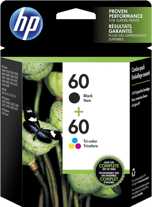 60 Black/Tri-Color Ink Cartridges (2-Pack)