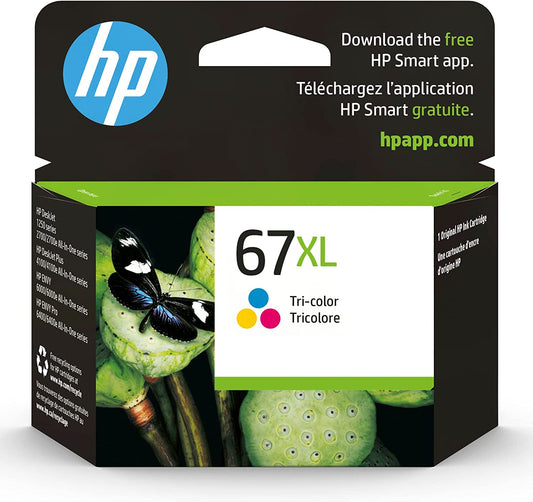 67XL Tri-Color High-Yield Ink Cartridge for HP