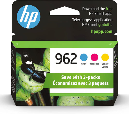 962 Cyan, Magenta, Yellow Ink Cartridges for HP (3 Count -Pack of 1)